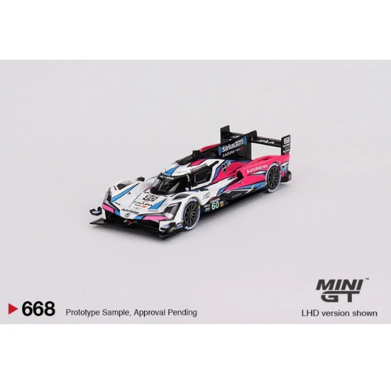 재고 있음: 1:64 ACURA ARX-06 IMSA 2023 다이캐스트 시뮬레이션 합금 자동차 모델, 소년 장난감, 성인 수집용 장식품.