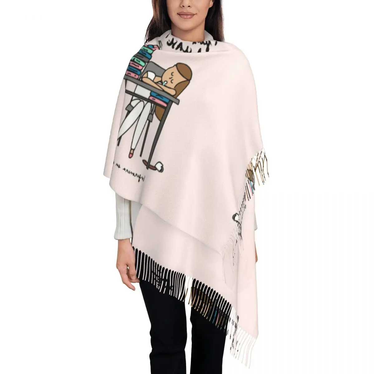 

Luxury Enfermera En Apuros Doctor Nurse Medical Tassel Scarf Women Winter Warm Shawls Wraps Ladies Scarves