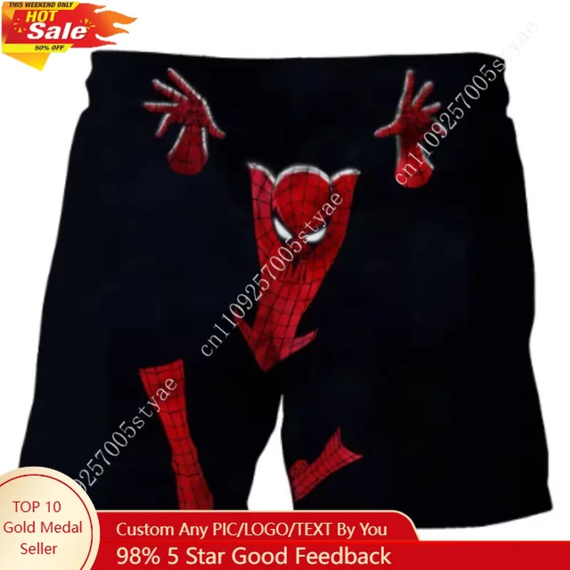 

Spider-Man Men's Boys' Shorts Marvel Print Swimsuit Fashion Bottom Beach Shorts for Summer