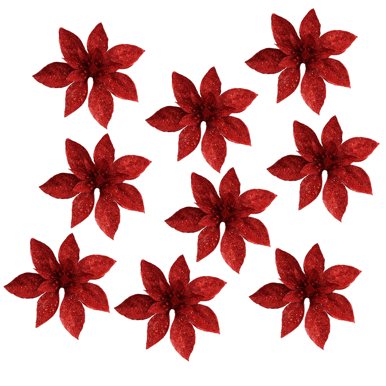 

9Pcs Christmas Fake Flower Simulation Decoration Premium Artificial Xmas Tree Flower Party Adornment Home Decor