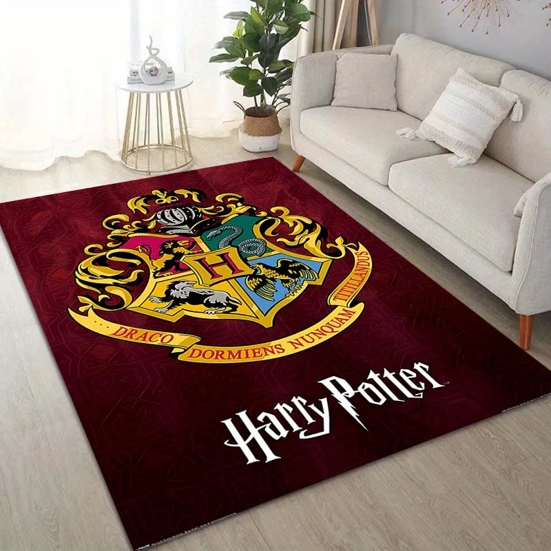 1PC Harry Potter Hogwarts House Crests Printing Carpet for Living Room Bedroom Kid's Room Home Decor Area Rug Sofa Cloakroom Mat