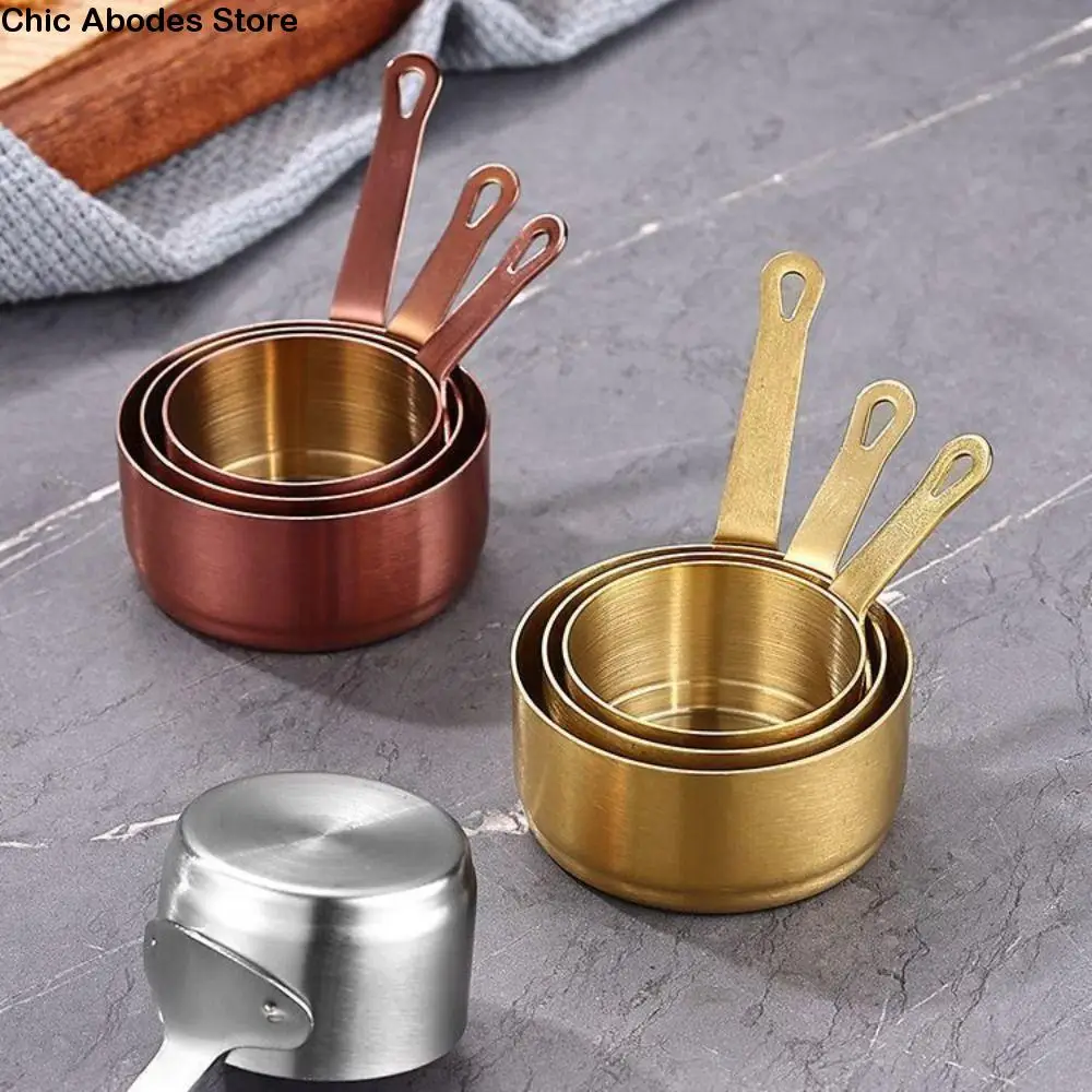 Measuring Cup Stainless Steel Sauce Cup Non-rust with Handle Sauce Dipping Bowl 50/80/100ML Mini Sauce Pan Gravy