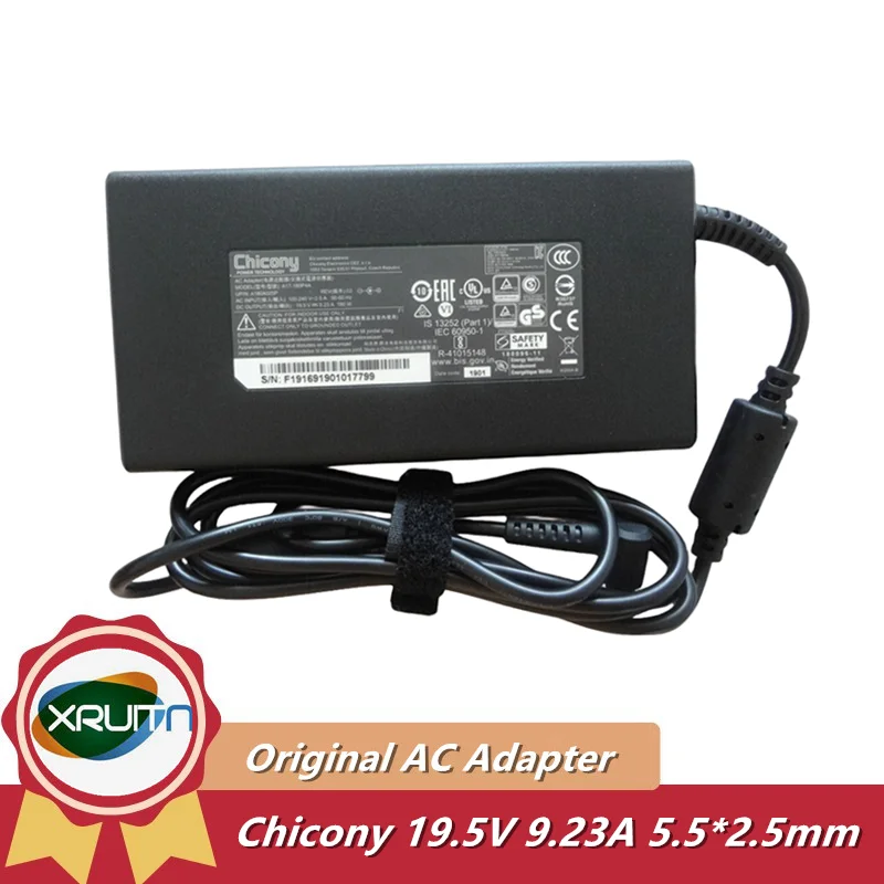 Genuine Chicony 180W A17-180P4A 19.5V 9.23A AC Adapter Laptop Charger for CLEVO P950HR N850HP6 Power Supply A15-180P1A A180A005L