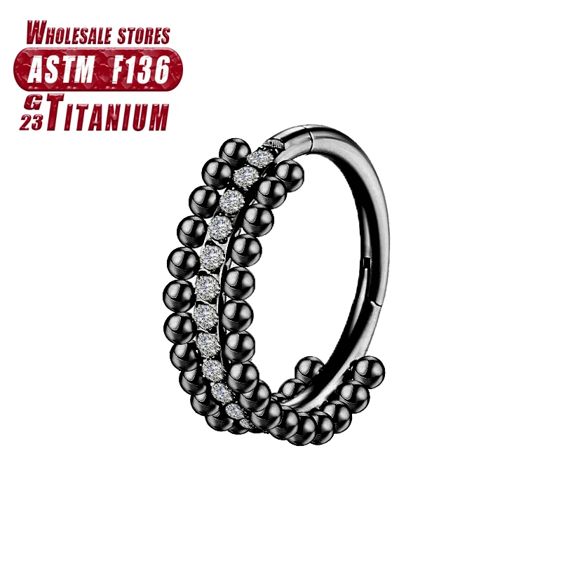 F136 Titan Piercing Schwarzer Nasenring Implantatqualität Scharnier Seamles Ohrring Clicker Knorpel Septum Daith Tragus Schmuck Geschenk – Detail 30