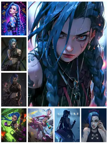 LOL héroïne bricolage diamant peinture Kit Jinx bande dessinée affiche diamant broderie jeu Fans décoration de la maison adulte fait à la main cadeau