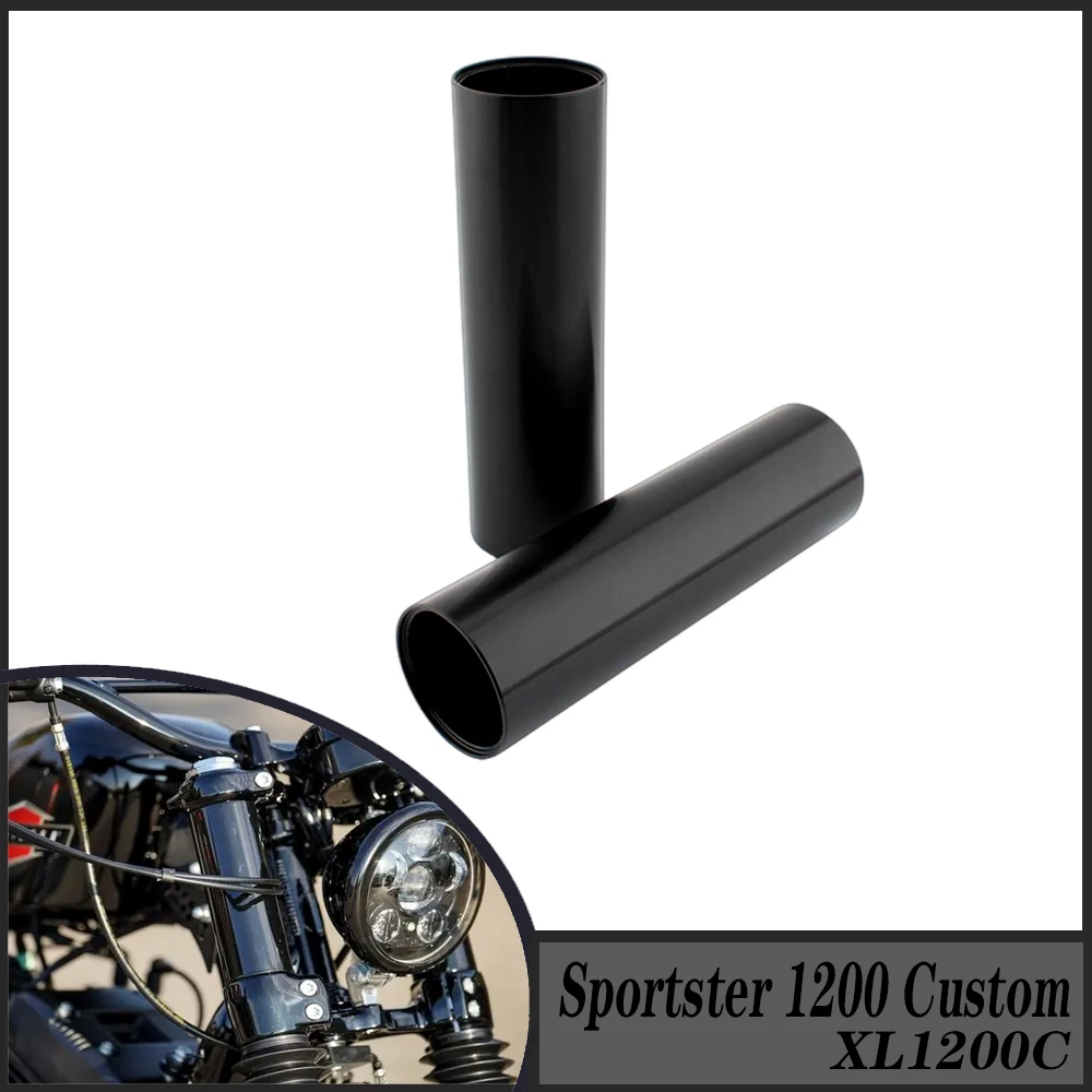 FOR HARLEY DAVIDSON Sportster 1200 Custom XL1200C 2011-2017 Motorcycle Front Fork Protection Sleeve Aluminum Alloy Black Dustpro