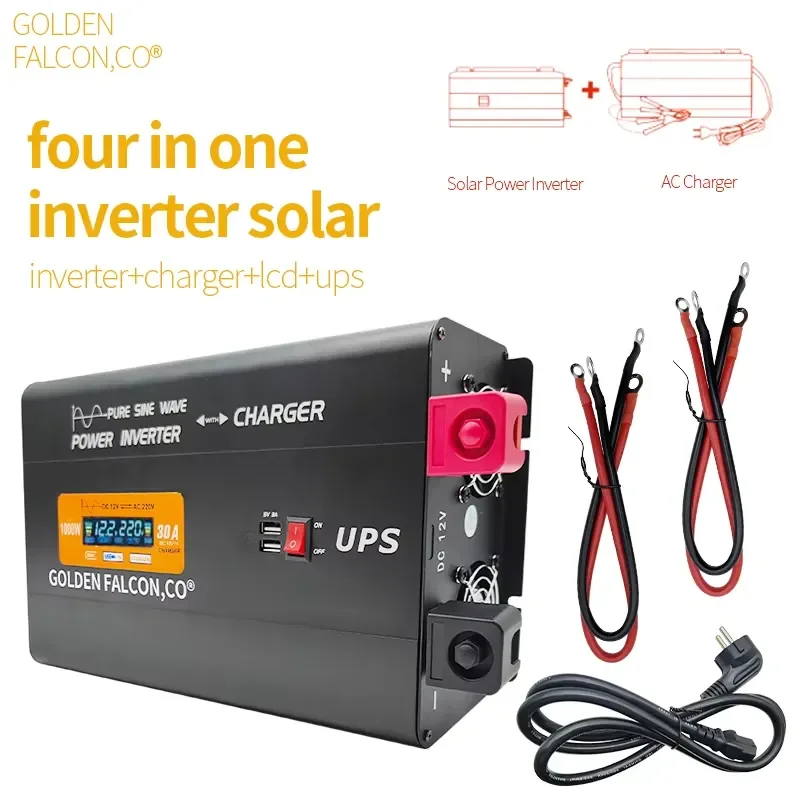

1KW Pure Sine Wave Solar Inverter with Battery Charger 12v to 220v High Efficiency UPS Inverters 1000w