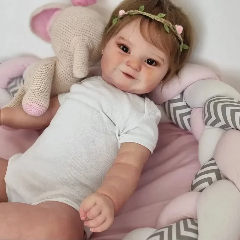 48CM Reborn Baby Girl Doll Popularny Maddie z ręcznie korzonym włosem Miękkie przytulanie Ręcznie robione lalki dla niemowląt Muñecas Bebes Reborns