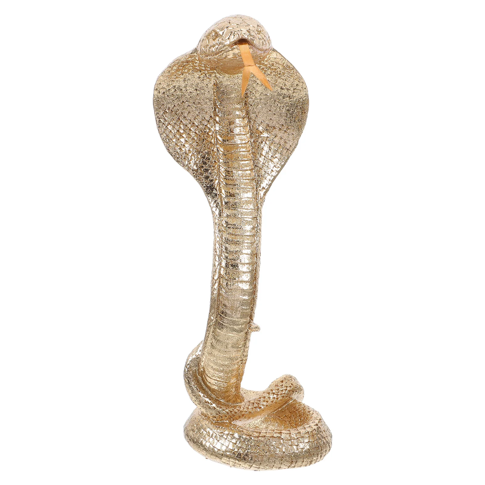 

Resin Cobra Statue Golden Finish Lifelike Design for Indoor Outdoor Display Desktop Patio Living Room Decoration Art Piece