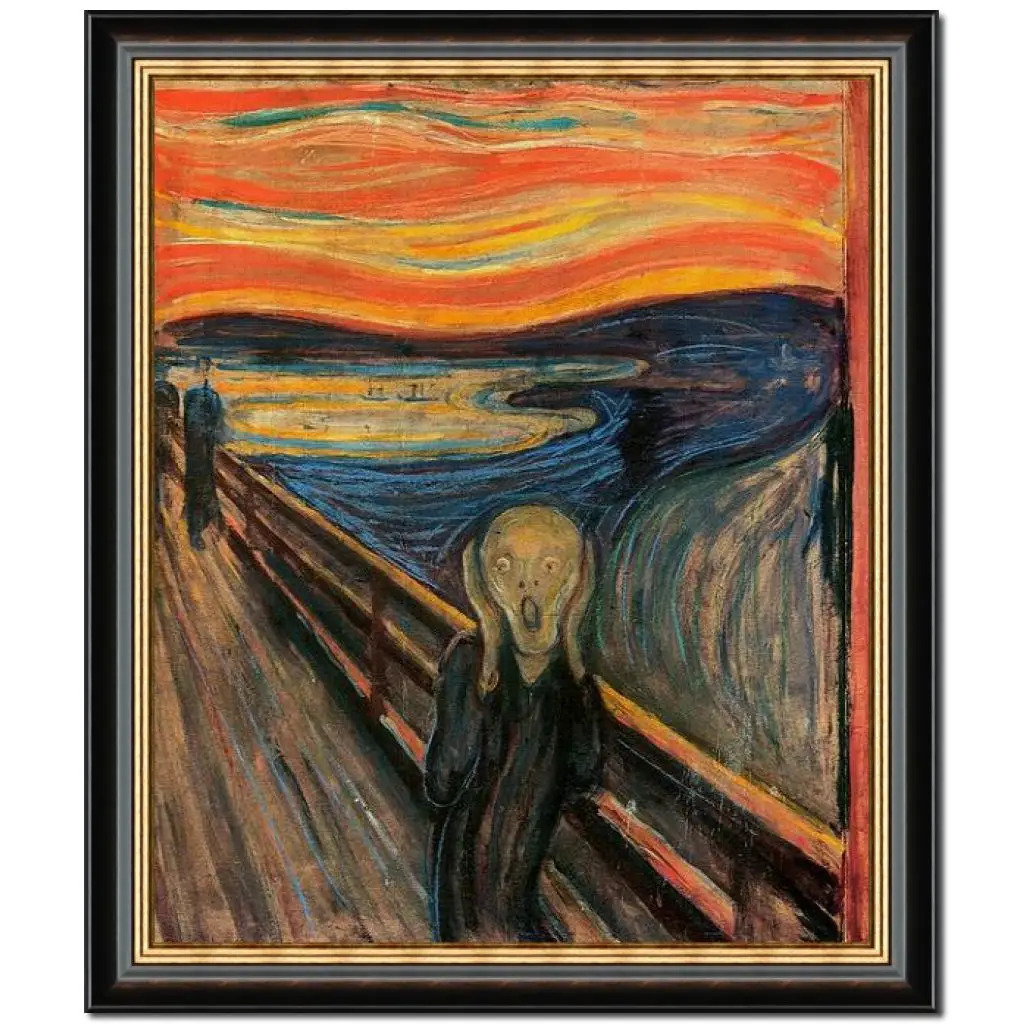 

Famous Canvas Art The Scream Edvard Munch Painting Handmade Abstract Modern Artwork Home Office Wall Decor Wooden Frame 20"X24"