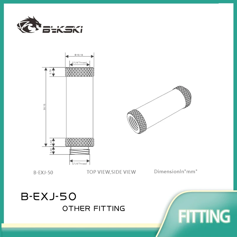 

BYKSKI G1/4" (Extend 50mm) Female to Male Interface Thread Straight Docking Seat Tube M to F Lengthen 50mm Fitting B-EXJ-50