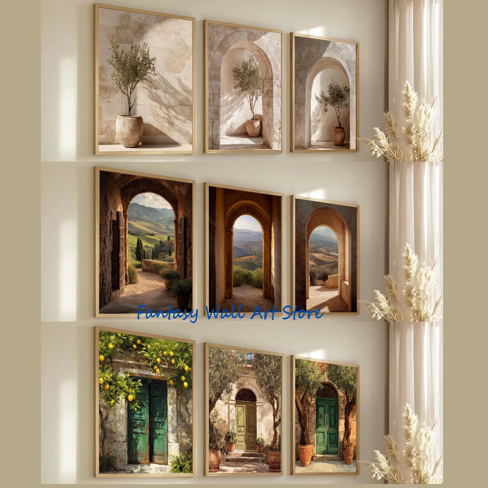 Olive Branch Poster Mediterranean Kitchen Wall Art Rustic Vase Farmhouse Country Style Poster Canvas Painting Wall Picture Decor