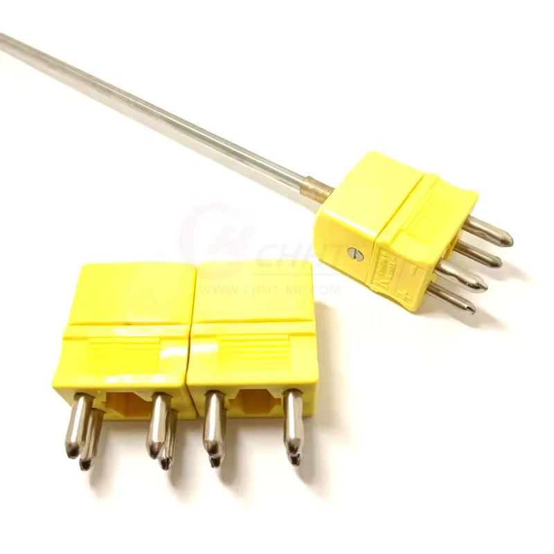 K type mineral insulated high temperature probe thermocouple temperature sensor probe with 4 pin connector plug Sheathed thermoc