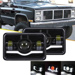 4x6 Inch Front Square LED Headlight with High Low Beam DRL Replacement for Cherokee Car Jeep Motorcycle truck accessories toyota