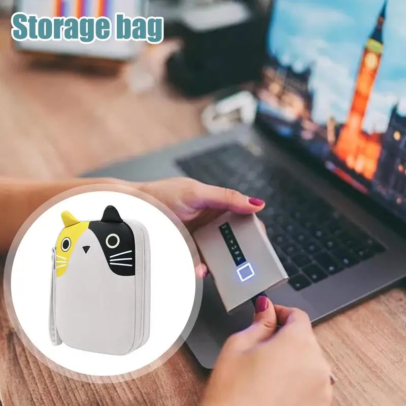Portable Cartoon Power Bank Bag Multi-functional Power Bank Charger USB Cable Storage Bag Digital Storage Bag