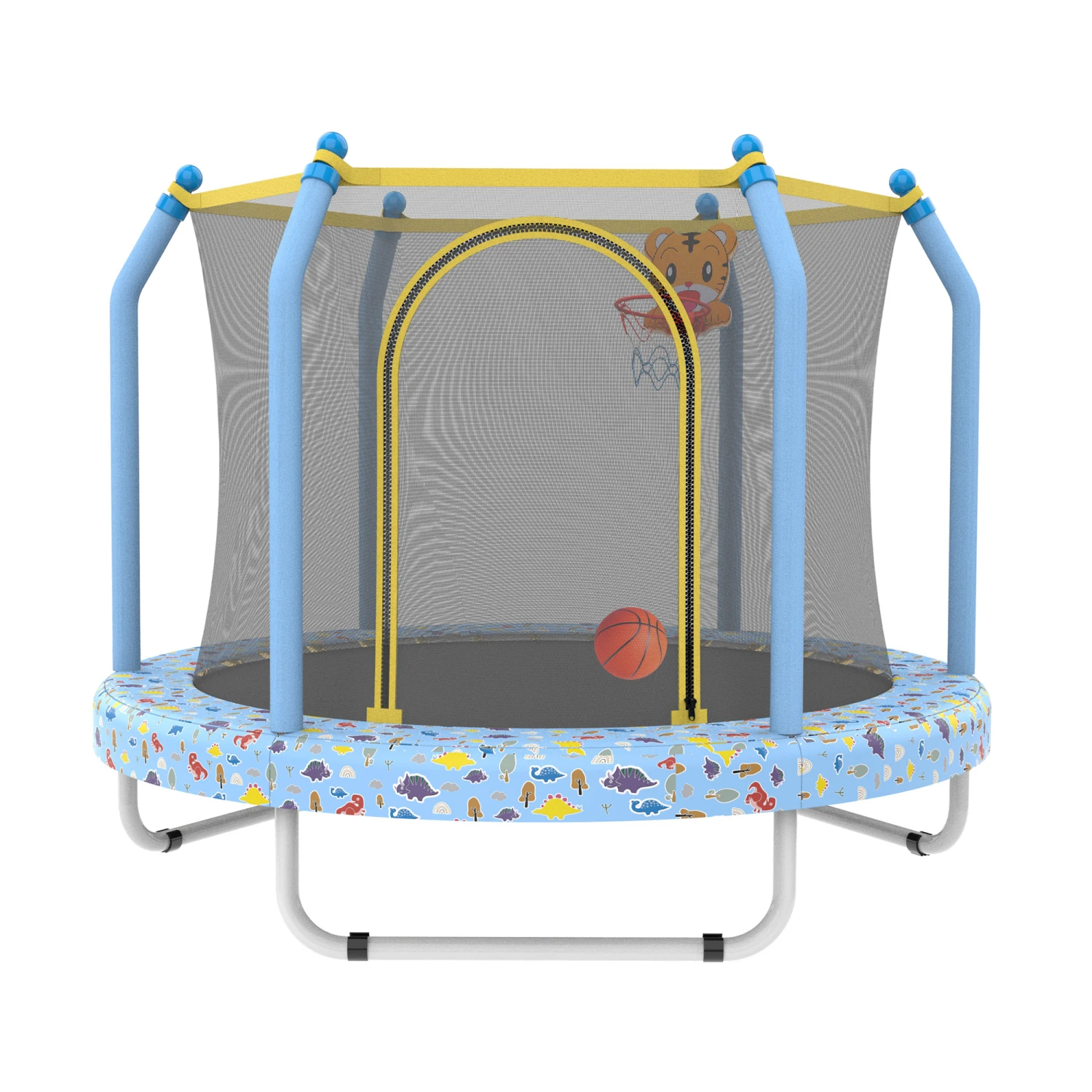 

55-inch Trampoline for Kids Indoor & Outdoor Small Toddler Trampoline with Basketball Hoop