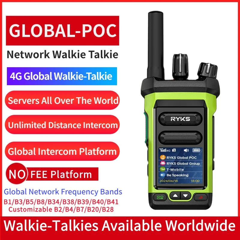 robusto 4g radio bidirezionale ptt walkie-talkie sim card poc radio poc walkie talkie a lungo raggio 5000 km coppia