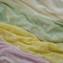 Soft Candy Color Solid Three-dimensional Embroidery Flower Tulle Fabric Spring And Summer Clothing Accessories Dress Cheongsam