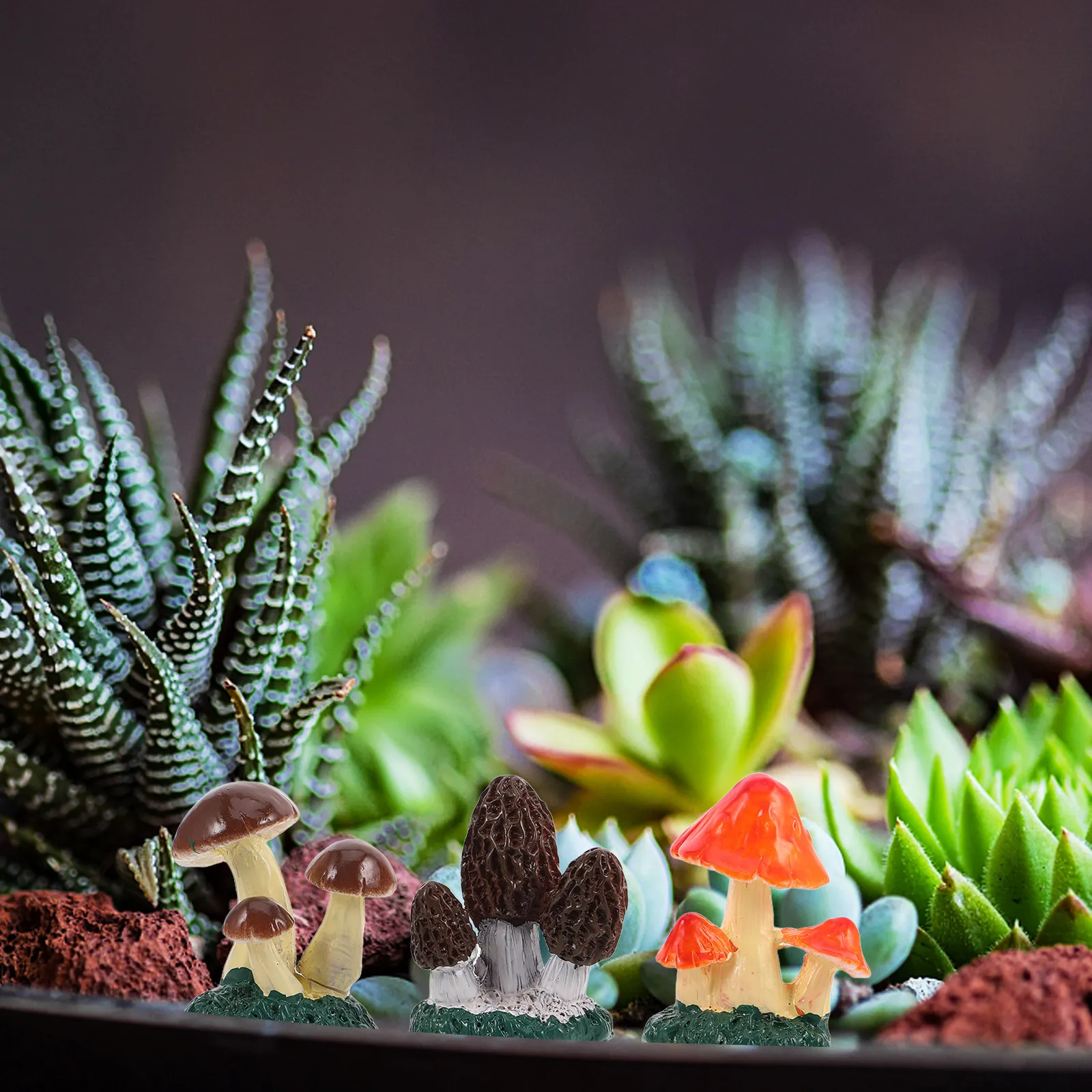 5Pcs Realistic Resin Mushroom Garden Decorations for Outdoor Lawn Grass Flower Pot Fairy Garden Landscape Decoration