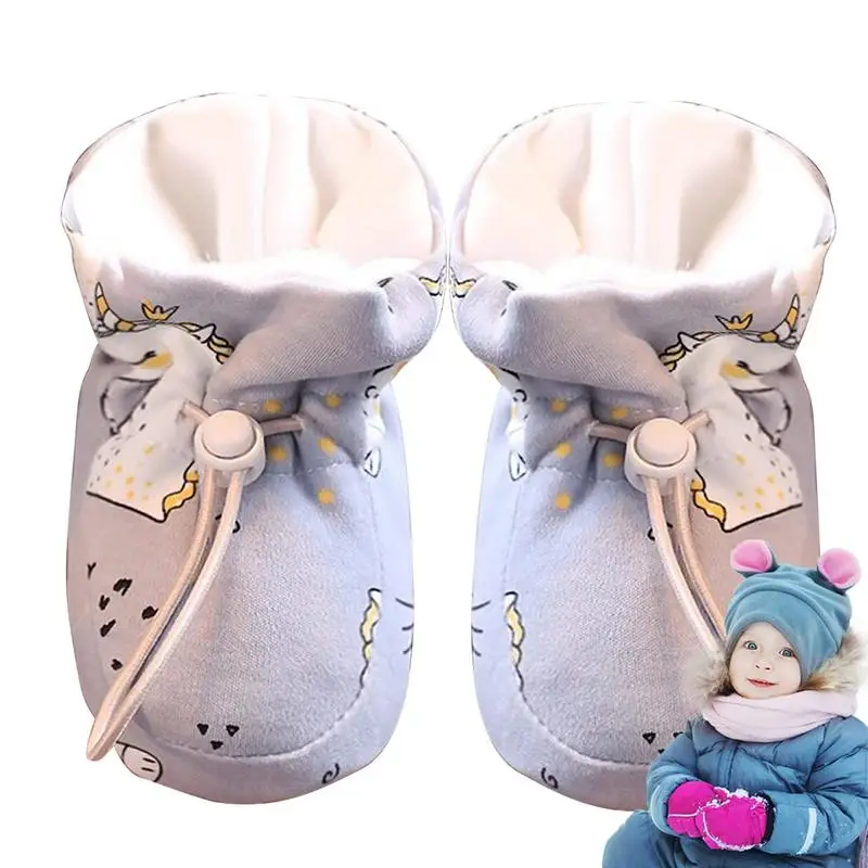 Winter Baby Boots Warm Plush Winter Boots For Babies Drawstring Design Winter Shoes For Car Travel Outdoors Home And Walking