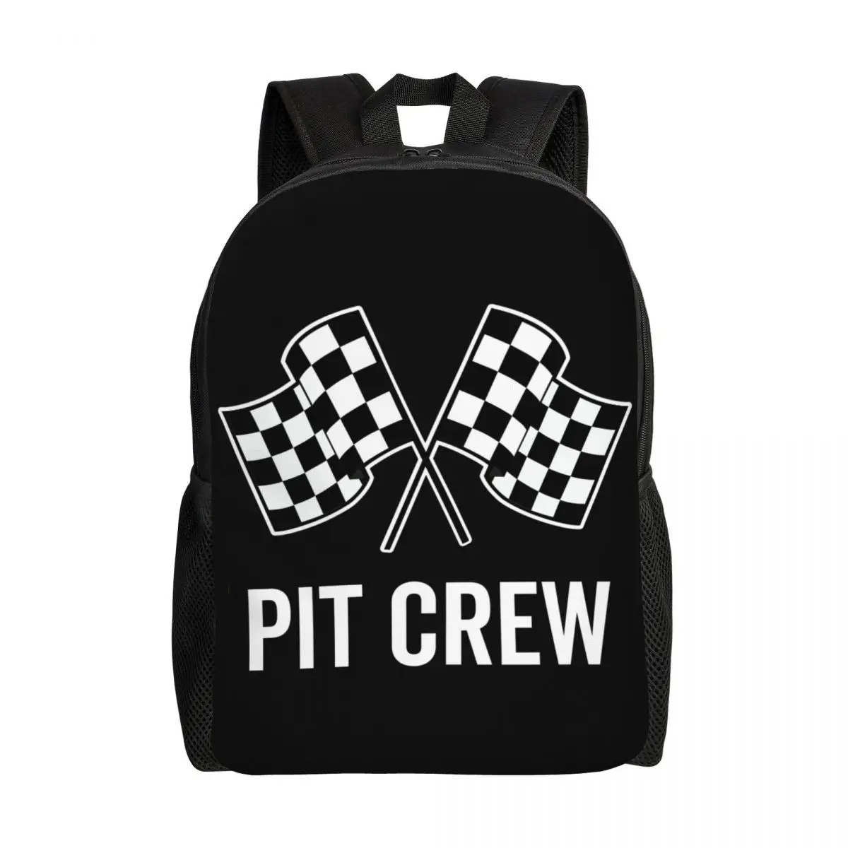 

Рюкзак для ноутбука с клетчатым флагом Race Car Pit Crew, женский и мужской базовый рюкзак для школьников, студентов, гоночных спортивных сумок