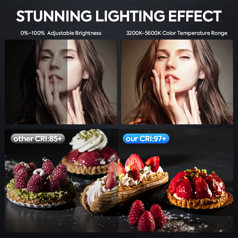 200 W แสงต่อเนื่อง LED Video Light 2700-7500 K Spotlight Cool & WARM Light Cri97 การถ่ายภาพสําหรับ Photo Studio วิดีโอ