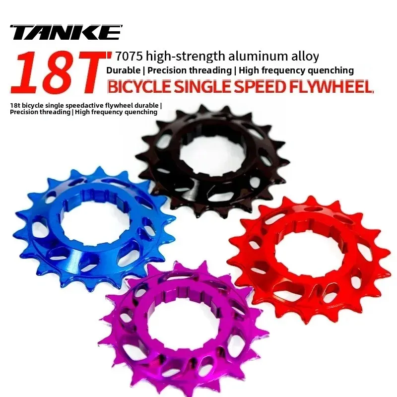 TANKE-Single Speed Flywheel Conversion Kit,18T,Cassette Cog,MTB Road Bike Sprocket for Freewheel Chain,7075 aluminum alloy CNC image 4