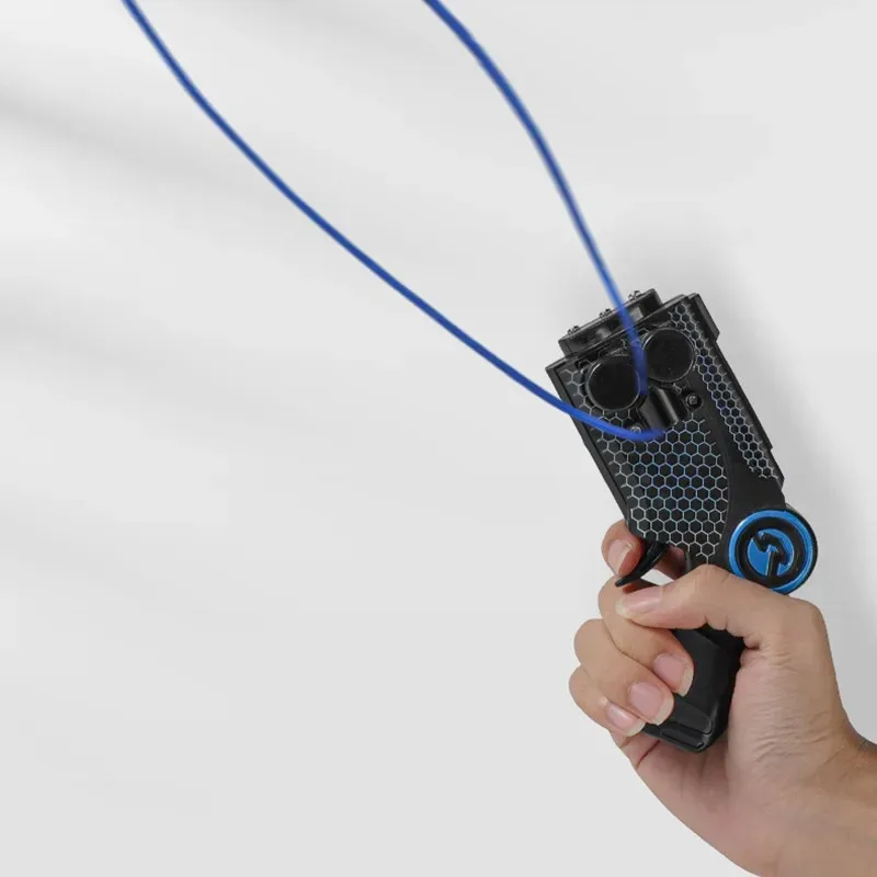 Hot Electric String Rope Launcher Propeller Blue Yellow With Controller Handheld Loop Lasso Shooter Thruster Kids Childrens Toy