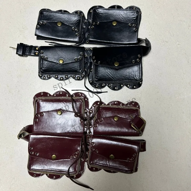 Medieval Renaissance Waist Belt Bag Adult Viking Knight Pirate Cosplay Leather Vintage Pocket Belt Clothing Bag