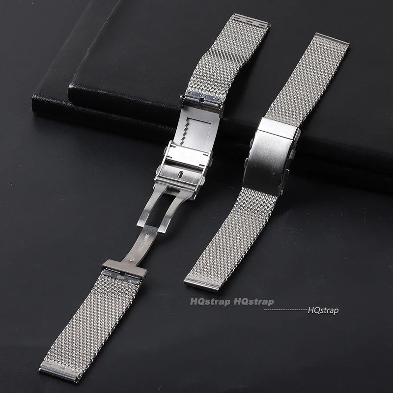 Milanese Mesh Bracelet 18mm 20mm 22mm Watch Bands for Omega Band 316L Adjustable Folding Buckle Luxury Stainless Steel Wristband