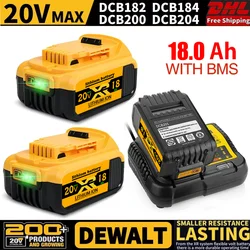 New 100% Original 18000mAh 20V for Dewalt Power Tool Battery DCB206 20V 18.0Ah Battery DCB206 20V Battery DCB205 DCB204-2 DCB200