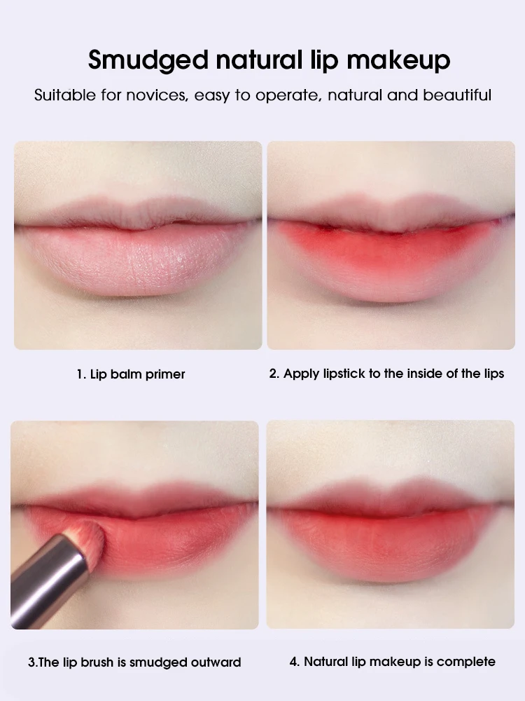 Lip brush lipstick brush dizzy dye round head concealer brush lip makeup brush professional portable cover