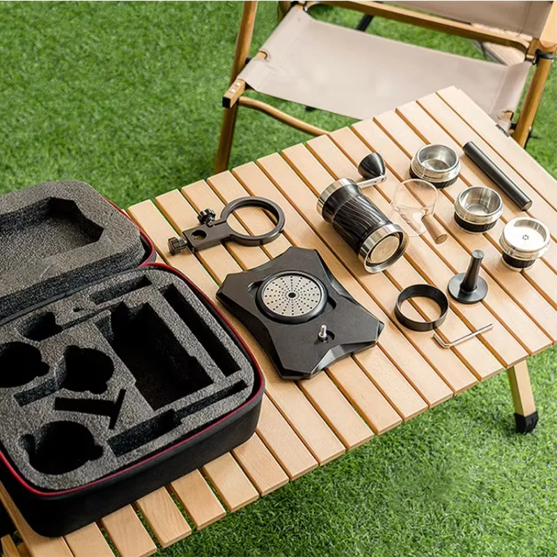 

Портативная ручная кофемашина 3-в-1 для путешествий, из нержавеющей стали, с выдвижной ручкой, для приготовления эспрессо