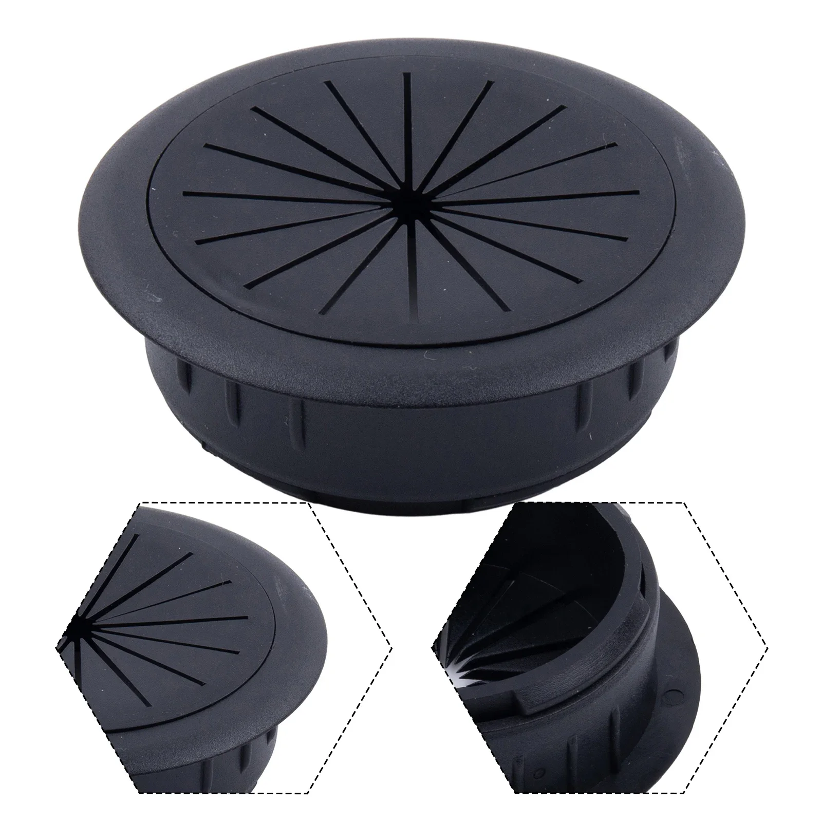 Threading Box Cover Desktop Cable Box Hardware Home Improvement ABS Black For Computer Desks Wire Hole Cover 60MM