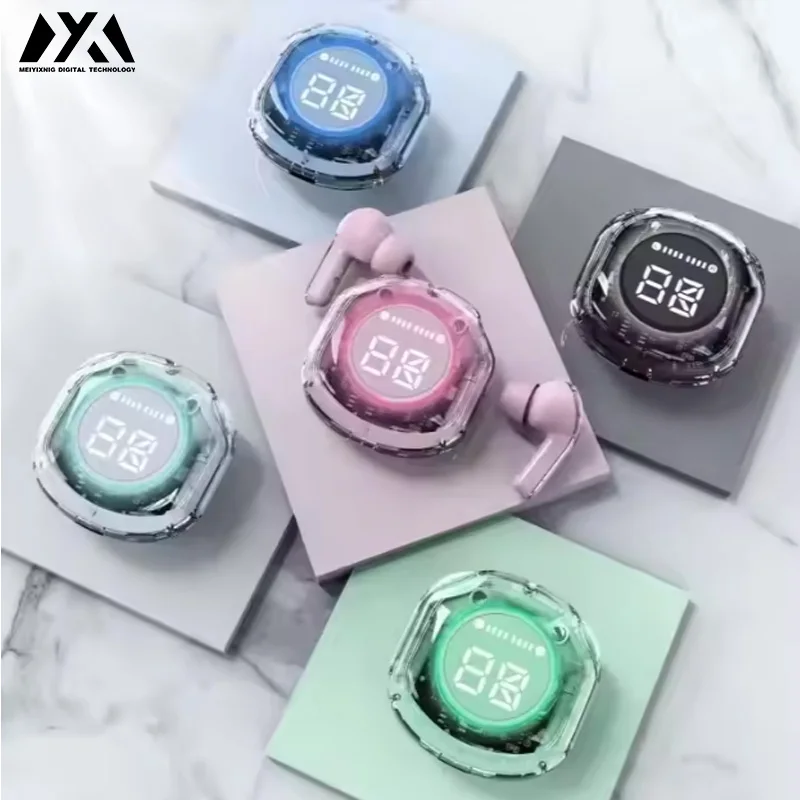 

Air31-Wireless headphones with LED power display, mini crystal in-ear headphones, touch control, built-in microphone