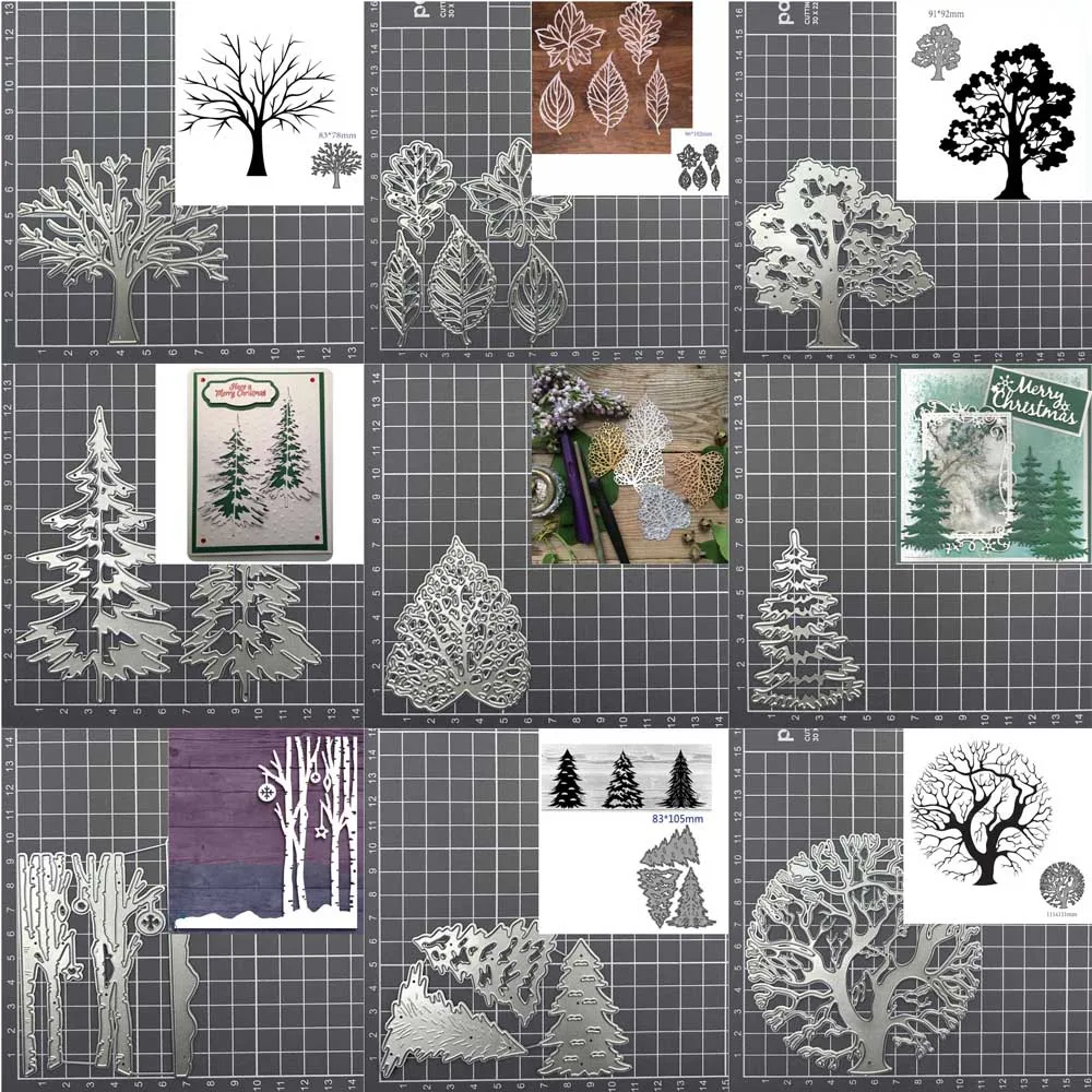 Leaf trees Metal Cutting Dies DIY Scrapbooking Album Paper Card Template Mold Embossing Craft Decoration