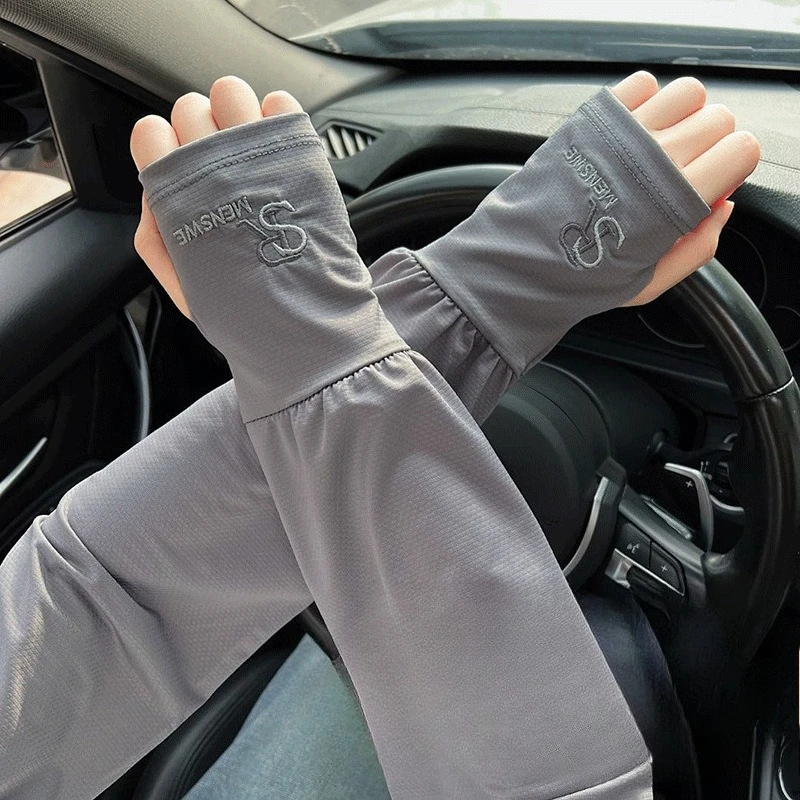 

Ice Silk Arm Sleeves Men 1Pair Loose Fit Breathable Cooling UV Protection for Cycling Driving Summer Lightweight Comfortable