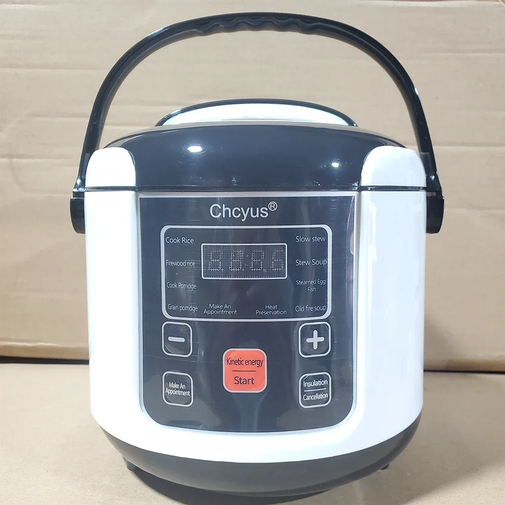 12V 24V 220V Portable Electric Rice Cooker 2L Timing Reservation Food Heating Cooking Steamer Soup Stew Pot Steamer Cooker