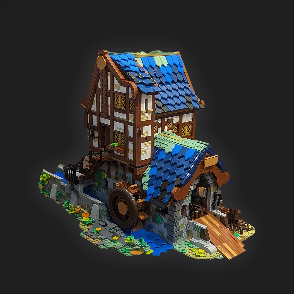 Gobricks MOC Medieval Sawmill Building Blocks Model Medieval Blacksmith Alternative Build Bricks Assembly Toys Kids Gifts Toys