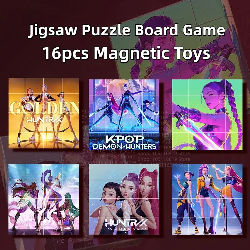 Kpop شيطان الصيادين بازل قطع اللبنات شخصيات رومي زوي ميرا لوحة مغناطيسية لعبة ألعاب تعليمية هدايا عيد الميلاد