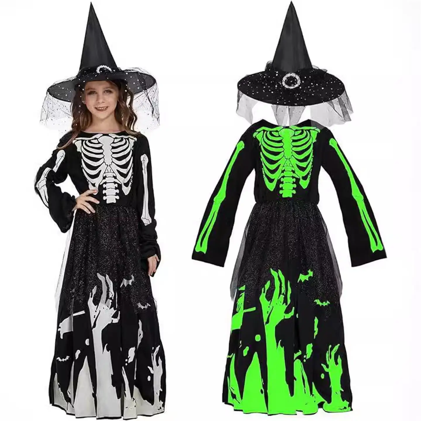 

Luminous Skeleton Costume Women's loween Par Girls' Dr Skeleton Suit PU Material KTV Costume Night Par Outfit