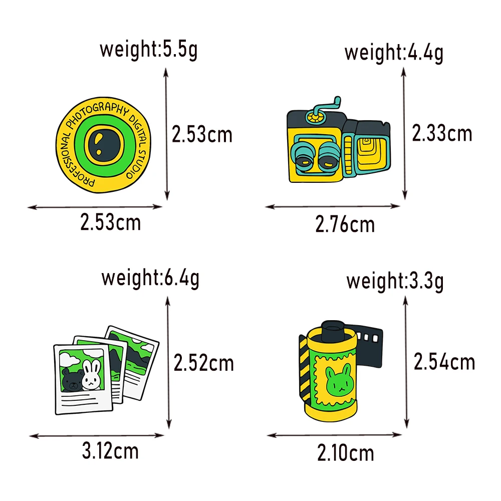 Retro Camera Enamel Pin Camera Lens Film Roll Picture Brooches Badge Lapel Jewelry Backpack Clothes Accessories Photography Gift