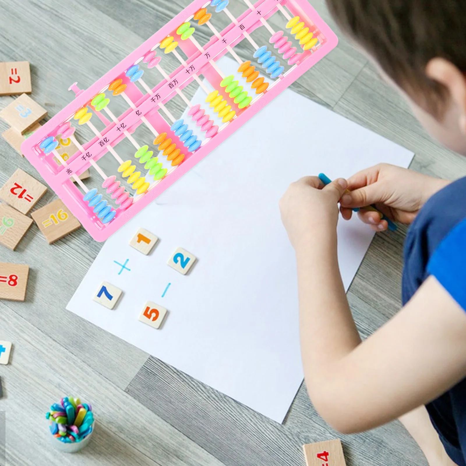 13 Digits Colorful Plastic Abacus Rounded Frame Smooth Edges Kids Hands-on Math Learning Rapid Calculation Arithmetic