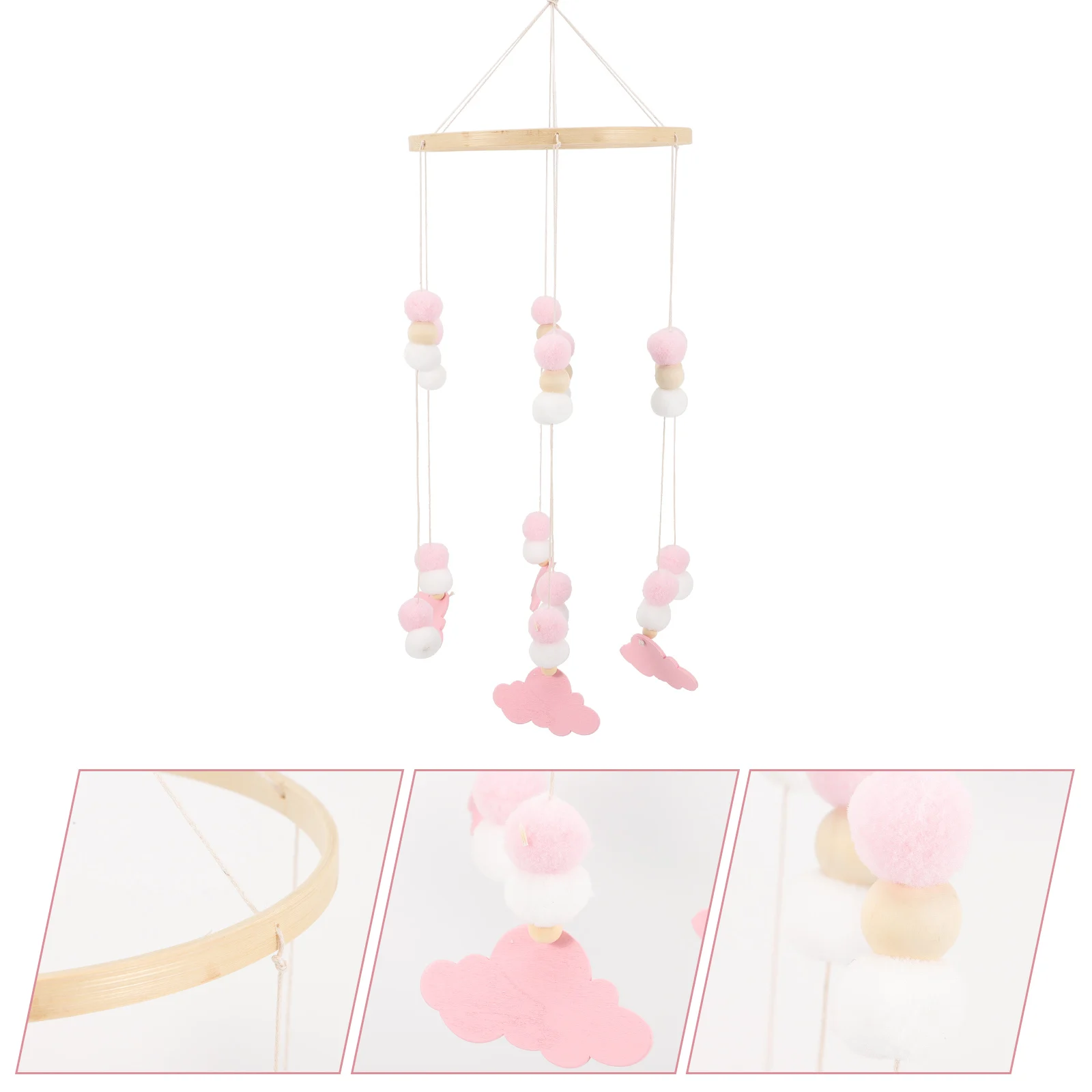Mooie babybedje mobiele windgong hanger houten kralen sterren olifanten wieg hangende kinderkamer slaapkamer decoratieve windbel voor