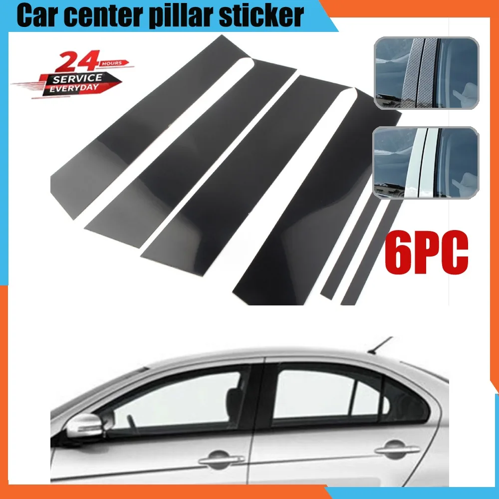 

For Mitsubishi Lancer Sedan 6Pcs Car Pillar Posts Door Window Decorative Trim 2008-2017 car window decorative cover center film