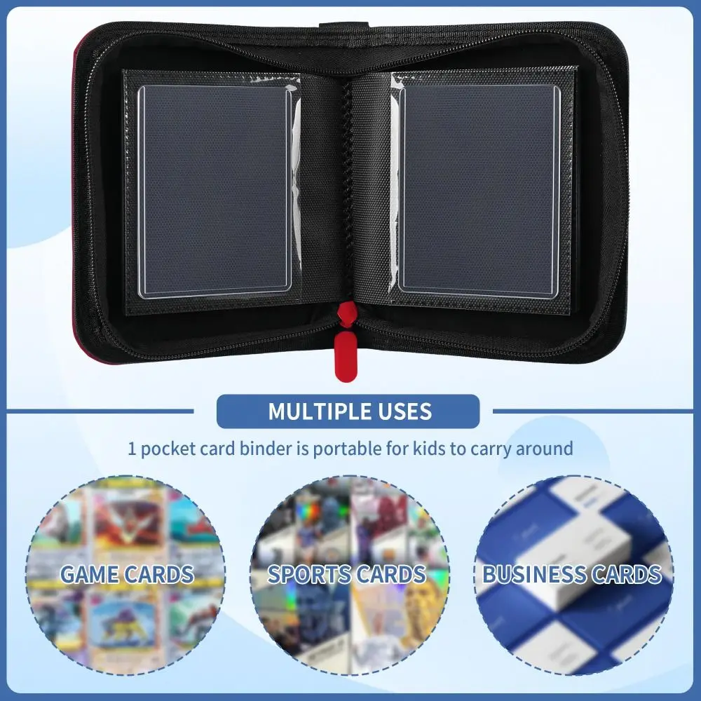 Przenośny album na karty kolekcjonerskie z 40 kieszeniami, 3x4 cale, skórzany organizer na fotokarty z diamentowym wzorem, wytrzymały mini segregator na karty, kolekcja kart. — zdjęcie produktu 4