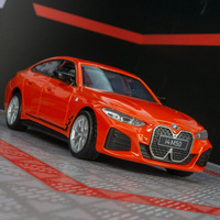 1:34 BMW I4 M50 Supercar Alloy Model Car Toy Diecasts Metal Casting Sound and Light Car Toys For Children Vehicle
