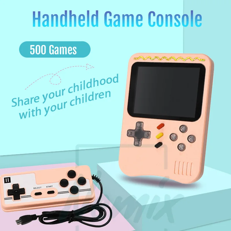 

Консоль игровая портативная, 500 встроенных ретро-игр, поддержка двух игроков, подарок для детей, 2021 обновление