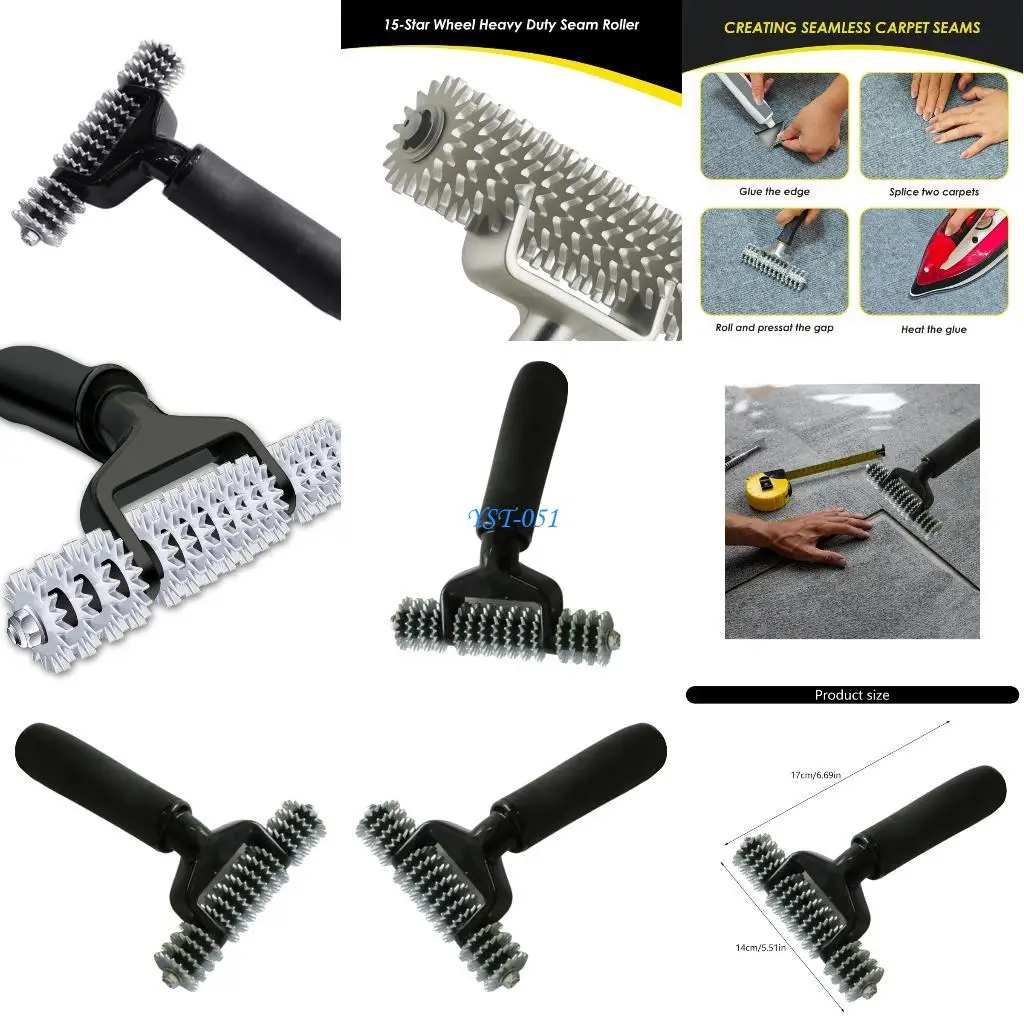 

E15A Carpet Seam Roller Carpet Repair Tool Wheel Tooth Roller Press Edged Tool