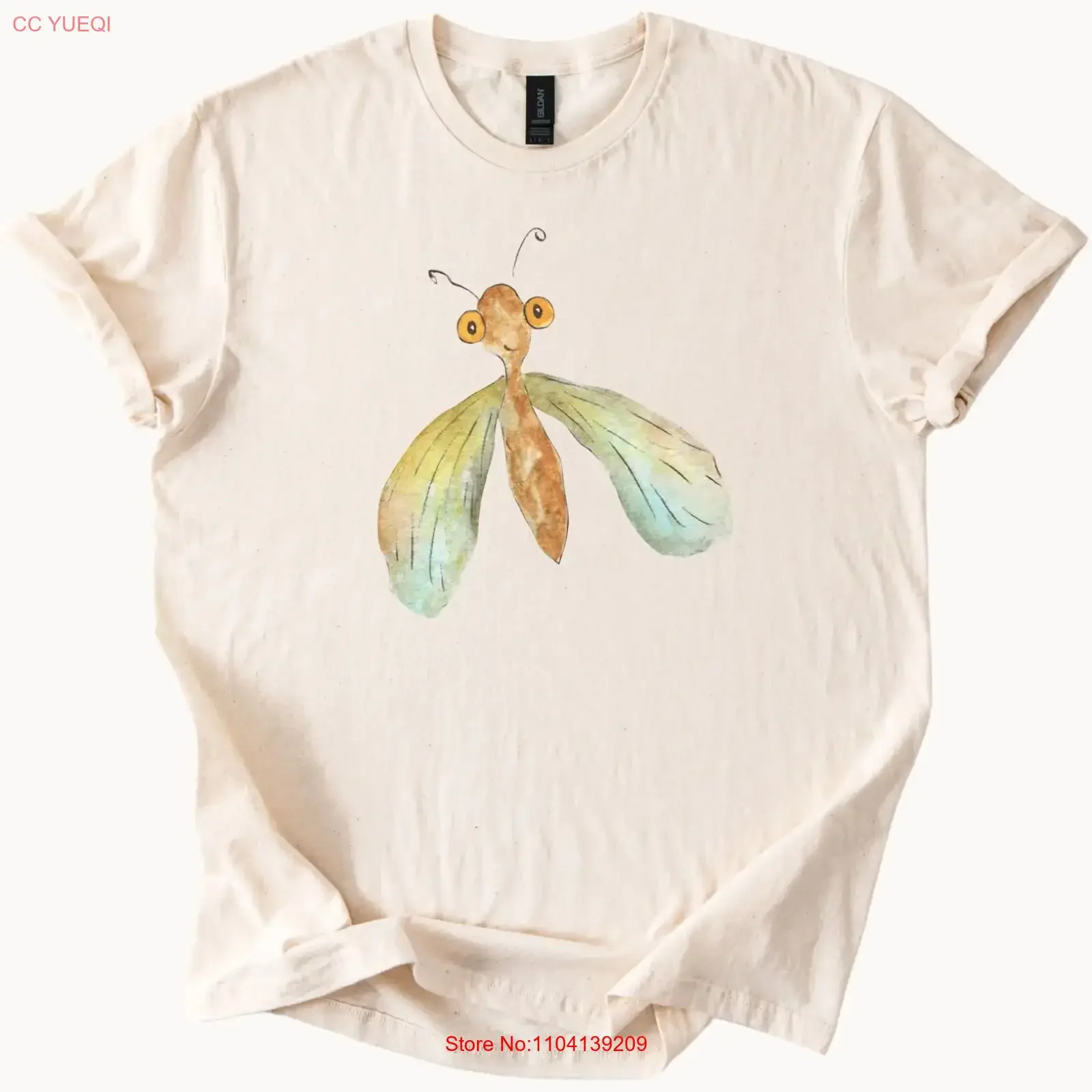 Watercolor Praying Mantis T Shirt Cute Insect Art Nature Bug  vintage Washed Top For Everyday Wear homme graphic Unisex